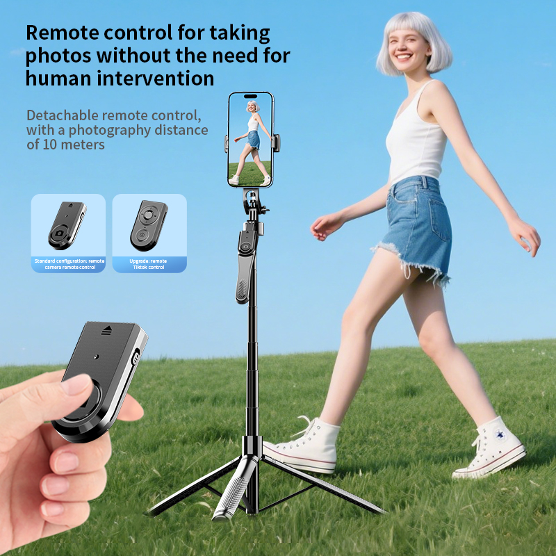 2.1m Scalable Selfie Stick wit - Auto Tracking Tripod ulasan dan harga