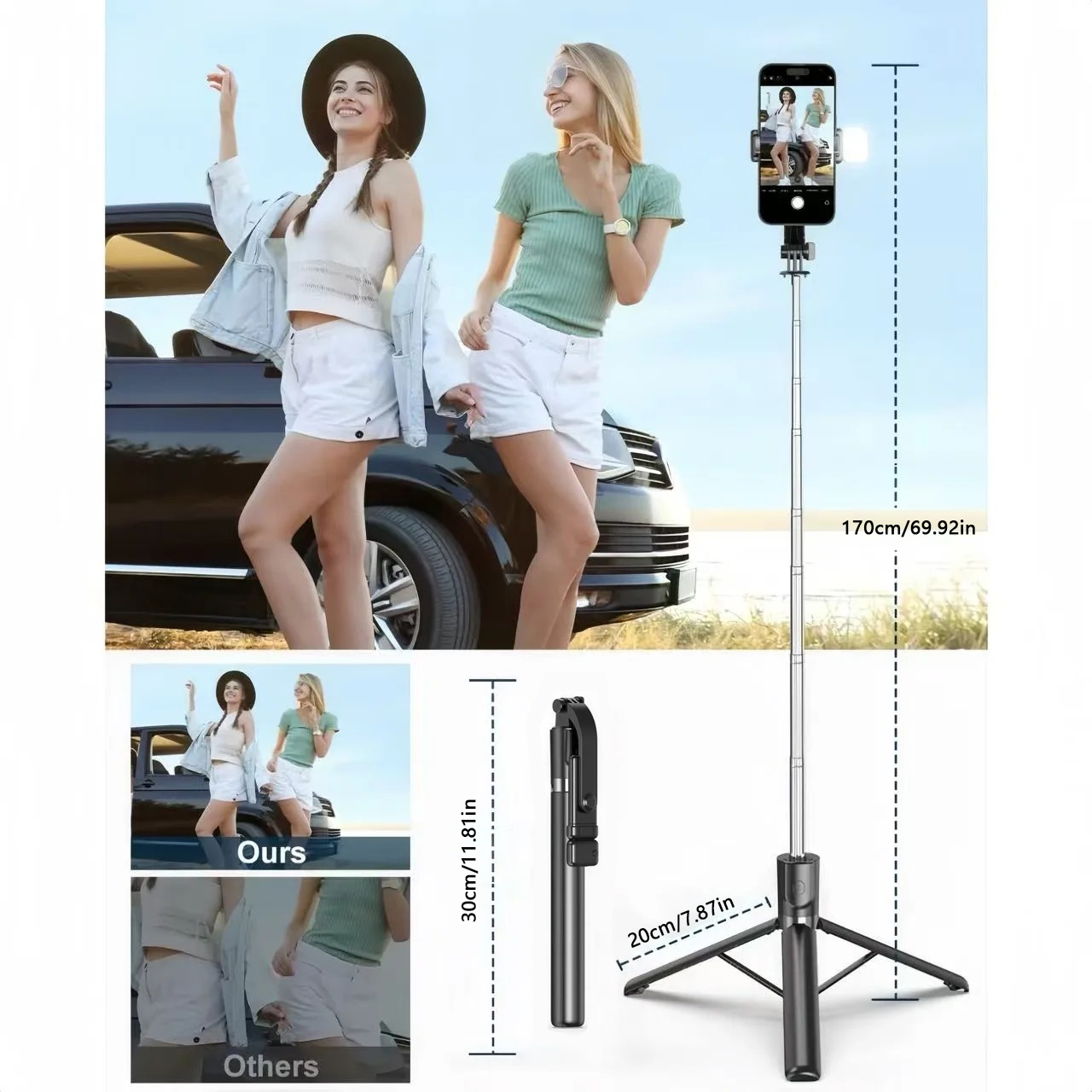 1700mm Selfie Stick Wireless S - Auto Tracking Tripod ulasan dan harga