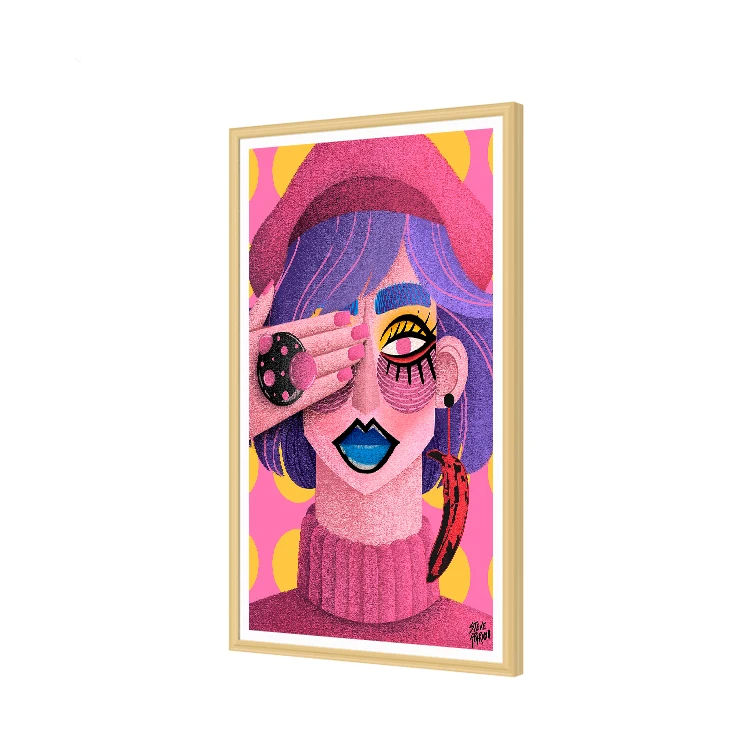 Wooden Frame Artistic Painting - Digital Photo Frame Wifi ulasan dan harga
