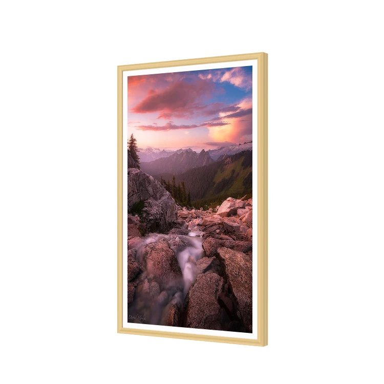 Wooden Frame Artistic Painting - Digital Photo Frame Wifi ulasan dan harga