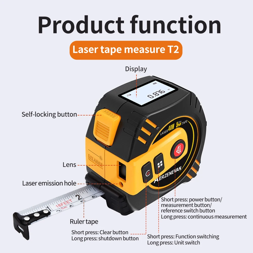 80m Laser Tape Measure Tape Me - Laser Distance Measure ulasan dan harga