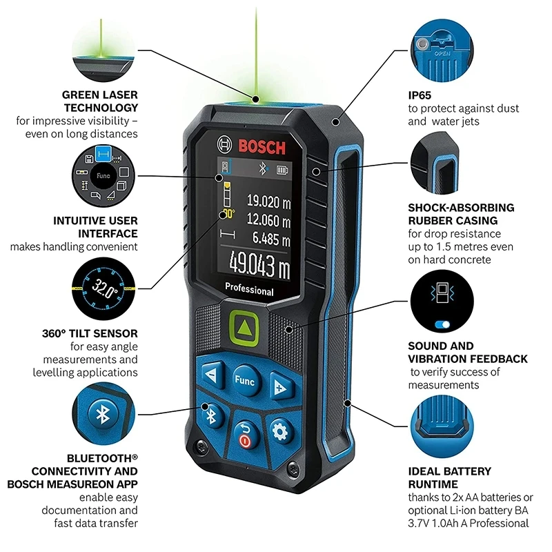 Bosch GLM50-27CG 50M Green Las - Laser Distance Measure ulasan dan harga