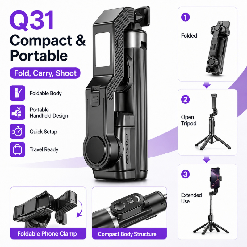 Single-Axis Phone Gimbal Stabi - Auto Tracking Tripod ulasan dan harga
