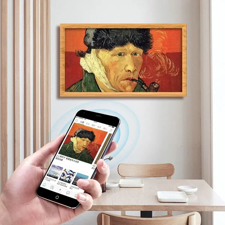 Wall Mounted 21.5inch Wood Fra - Digital Photo Frame Wifi ulasan dan harga